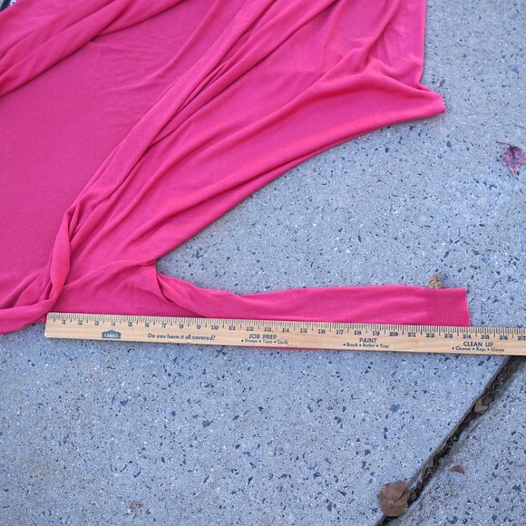 NWT DKNY Silk Cashmere Cardigan M/L Pink High-Low Open Front Cozy Knit $195 - Picture 9 of 16